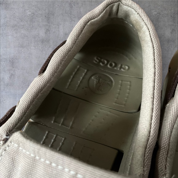 Crocs Beach Line Boat Shoes Gray/White M9 - Picture 3 of 11